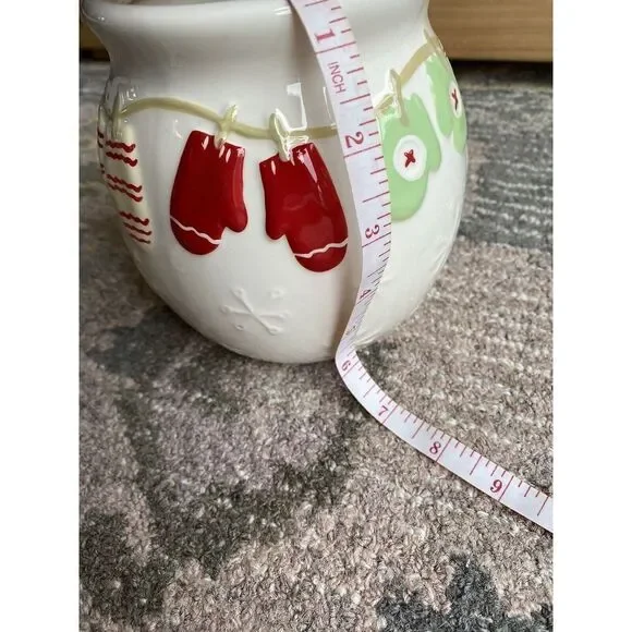 Hallmark "Mittens & Snowflakes" Pattern Holiday Cookie /Snack Jar Collec… - Picture 3 of 7
